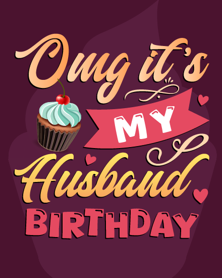 Cupcake online Husband birthday Card