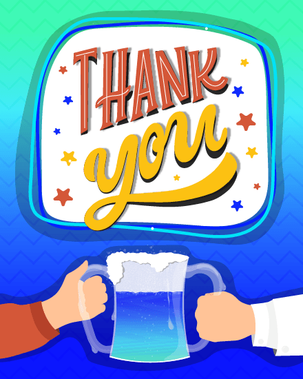 Cheers Beer online Thank You Card