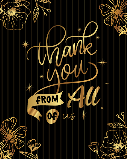 Golden Floral online Thank You Card