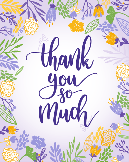 Floral online Thank You Card