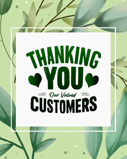 Green Leaves online Customer Appreciation Card