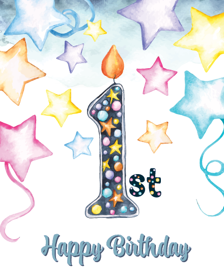 Little One online 1st Birthday Card