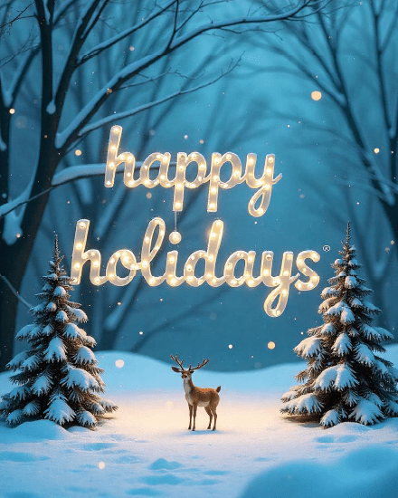 Lonely Reindeer online Happy Holiday Card