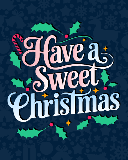 Colorful Typography online Christmas Card