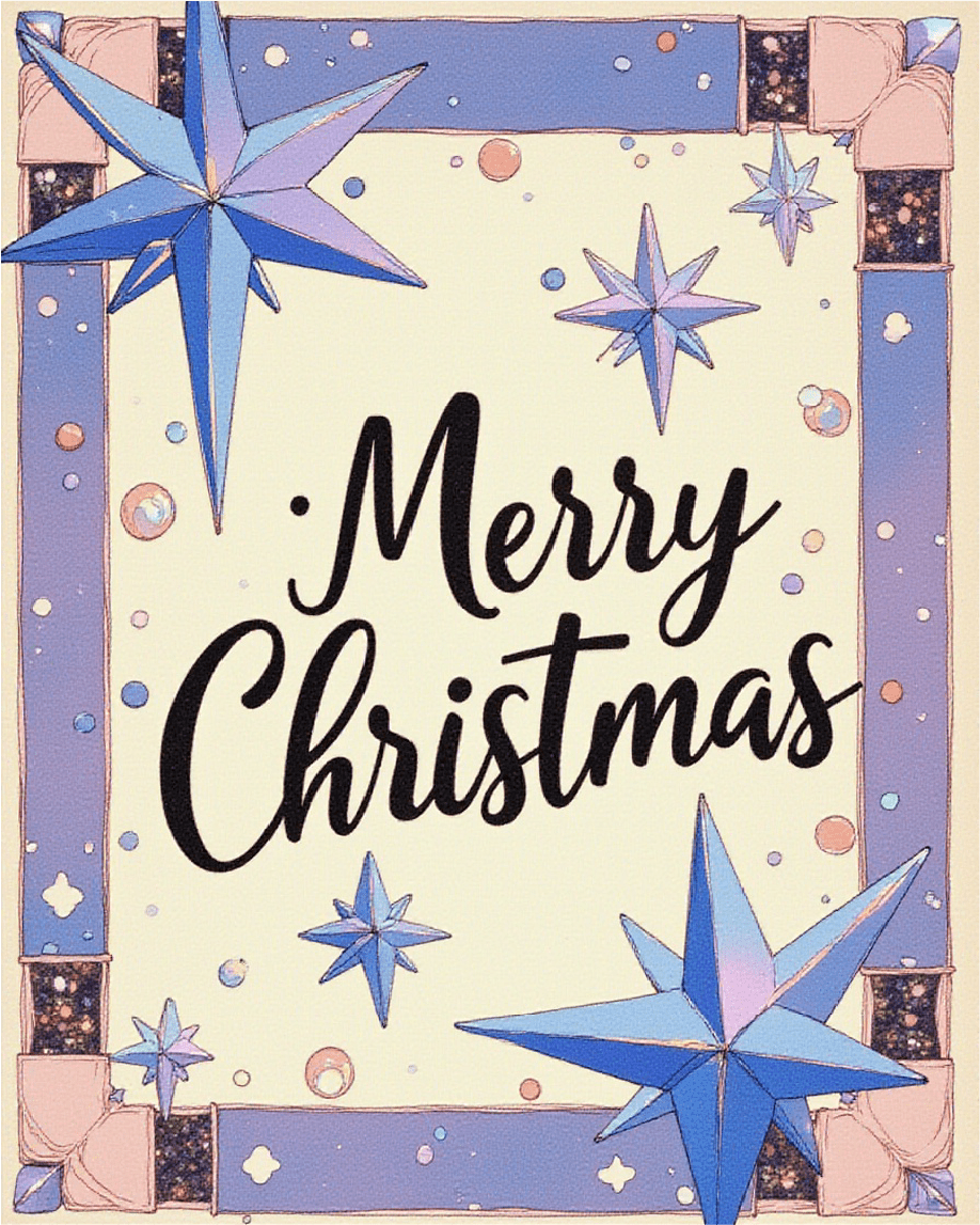 Star Border Frame online Christmas Card