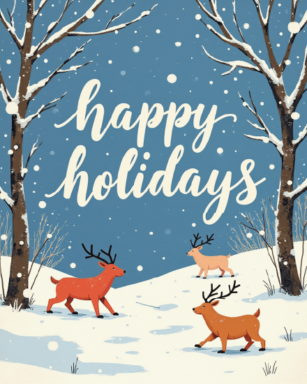 Snowfall online Happy Holiday Card