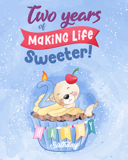 Life Sweeter online 2nd Birthday Card