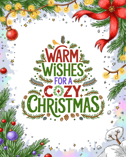 Warm Wishes online Christmas Card