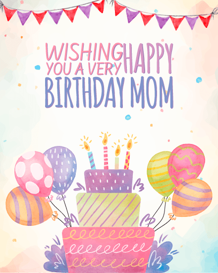 Wishing You online Mom birthday Card