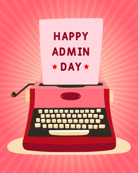 Typewriter online  Administrative Professionals Day Card