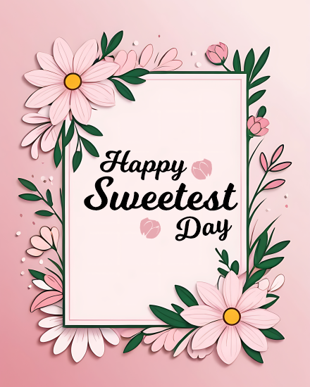 Floral Frame online Sweetest Day Card
