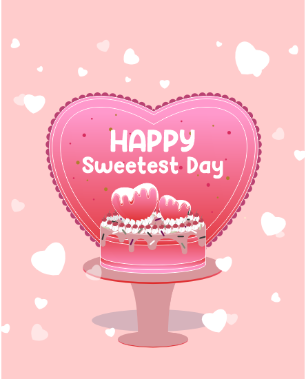 Cute Cake online Sweetest Day Card