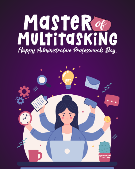 Multitasking online  Administrative Professionals Day Card