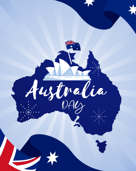 Australian Map online Australia Day Card