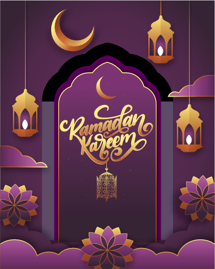 Flower Decor online Ramadan Card