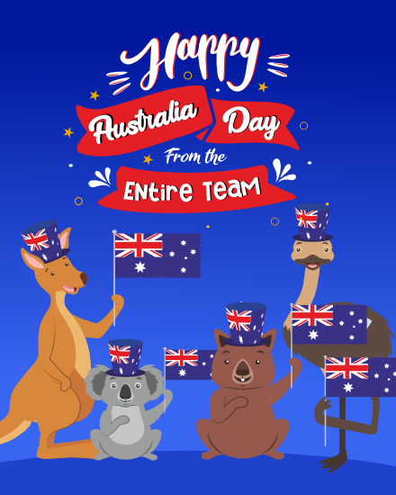 Entire Team online Australia Day Card