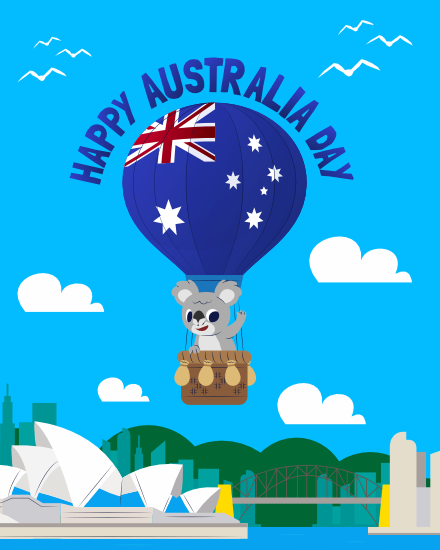 Celebrate Koala online Australia Day Card