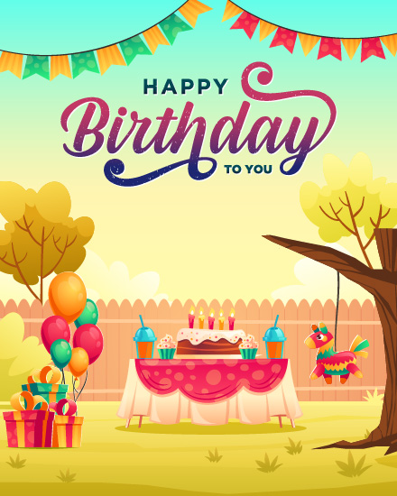 Carousel Ride Horse online Birthday Card