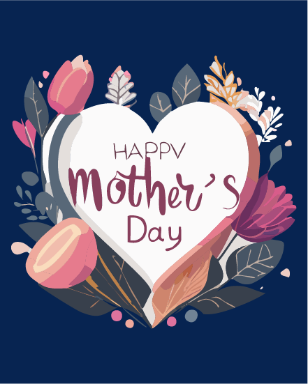 Heart Floral online Mother Day Card