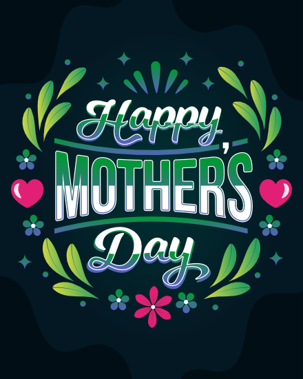 Floral Hearts online Mother Day Card