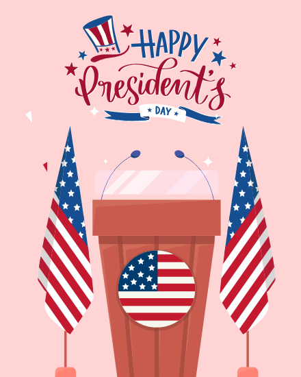 President Podium online President Day Card