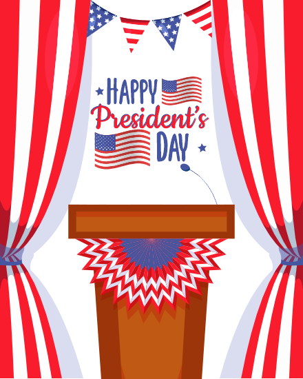 Usa Flag Frame online President Day Card