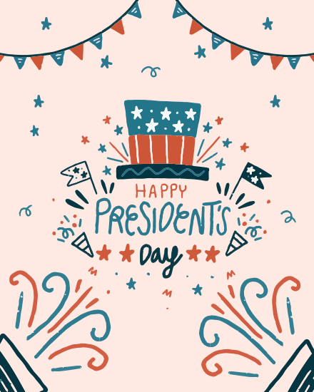 Confetti online President Day Card