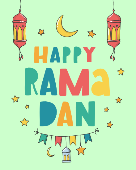 Colorful online Ramadan Card