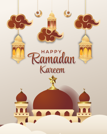 Golden Lantern online Ramadan Card
