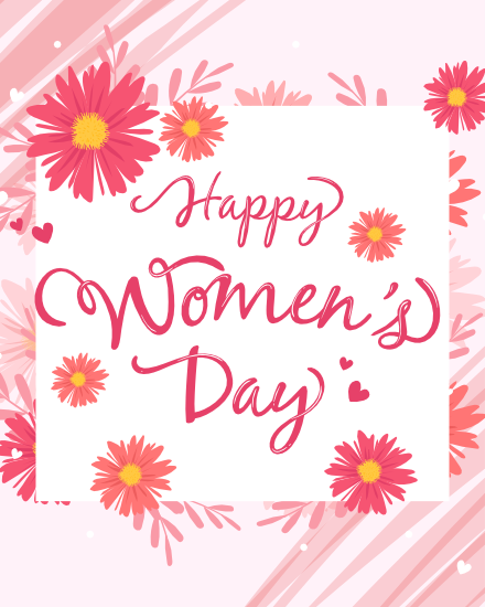 Floral Frame online Women Day Card