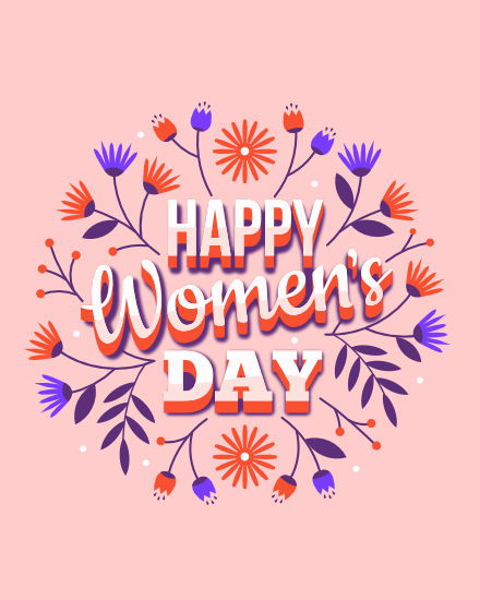 Floral online Women Day Card