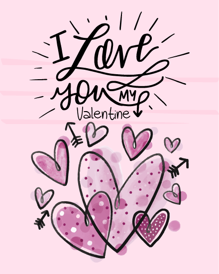Cute Hearts online Valentine Card