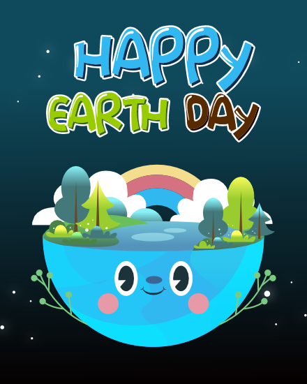 Rainbow online Earth Day Card