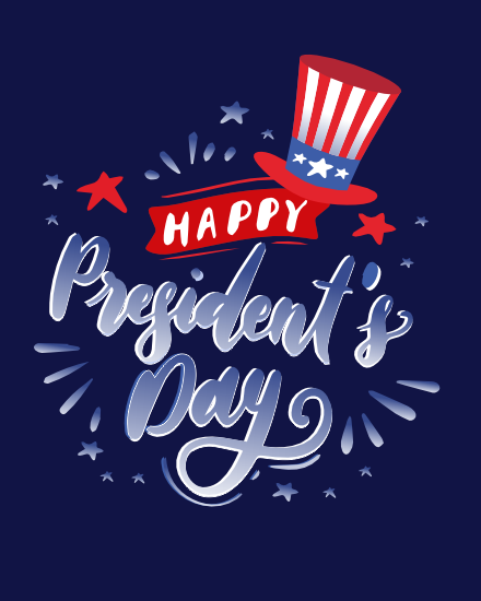 Typography online President Day Card
