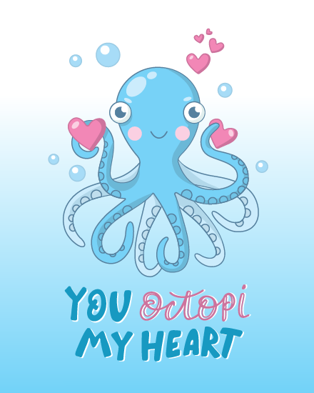 Octopi online Valentine Card
