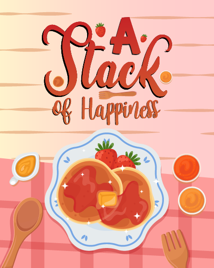 Stack Of Happiness online Pancake Day Card