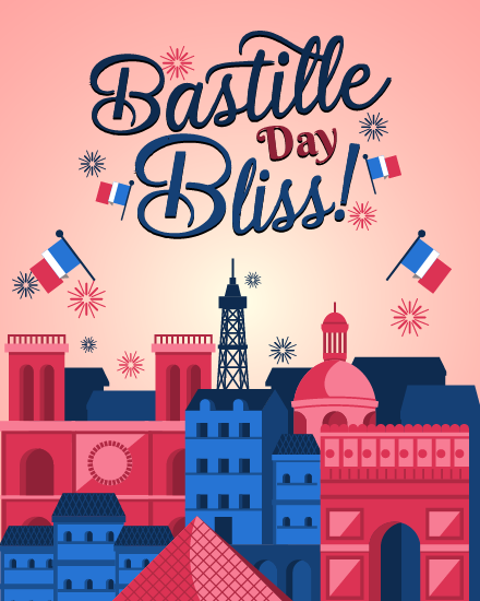 Bliss Paris online Bastille Day Card