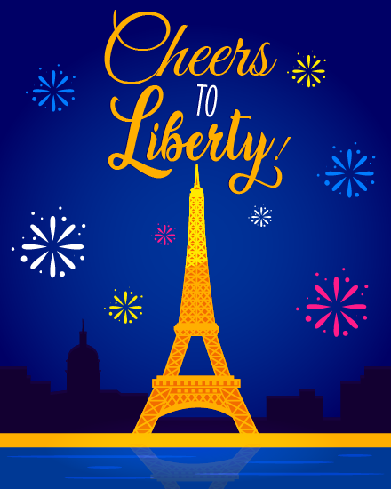 Cheers To Liberty online Bastille Day Card