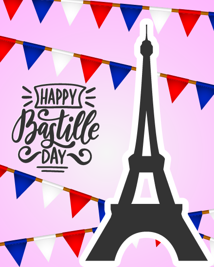 Eiffel Tower online Bastille Day Card