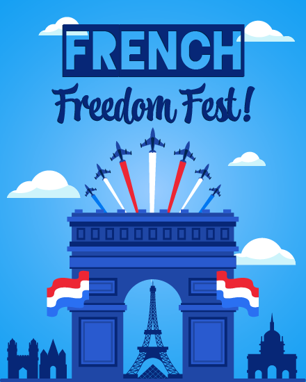 French Freedom online Bastille Day Card