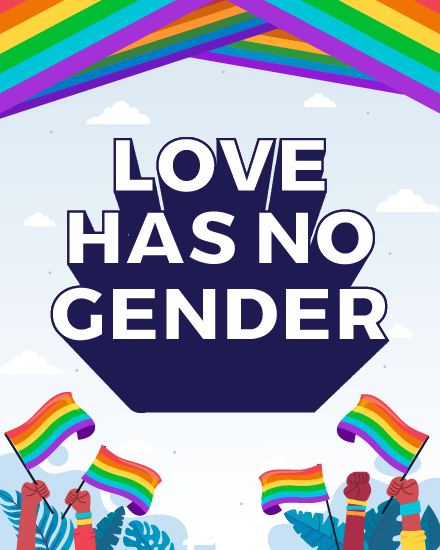 No Gender online Pride Month Card