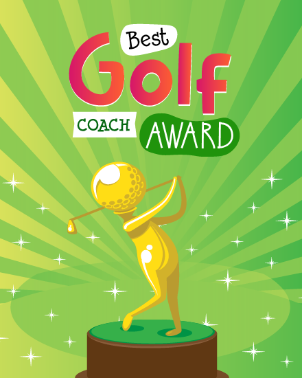 Best Golf Coach online Employee Awards Card