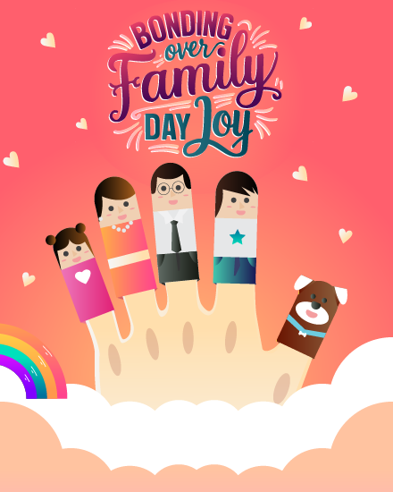 Bonding online Family Day Card