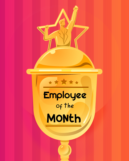 Employee Of The Month online Employee Awards Card