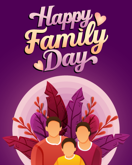 Floral online Family Day Card