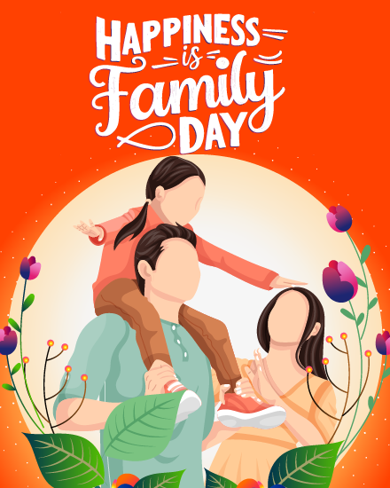 Happiness online Family Day Card