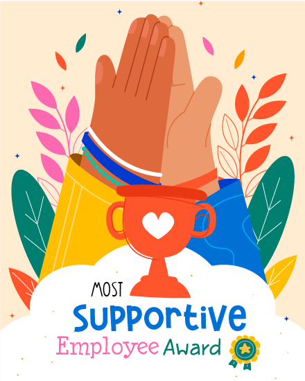 Supportive Employee online Employee Awards Card