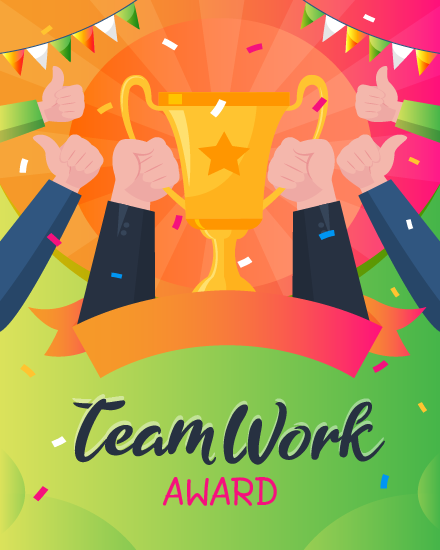 Team Work online Employee Awards Card
