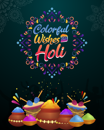 Colorful Wishes online Happy Holi Card