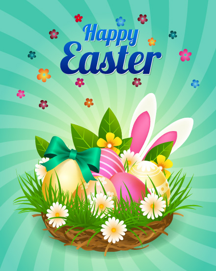 Egg Bucket online Easter Card